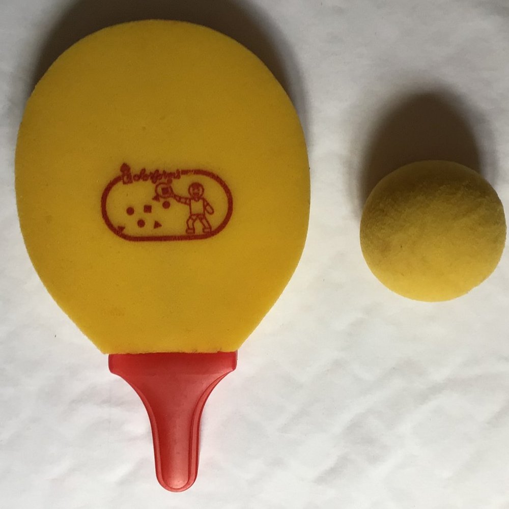 Colorforms sponge paddle with sponge ball